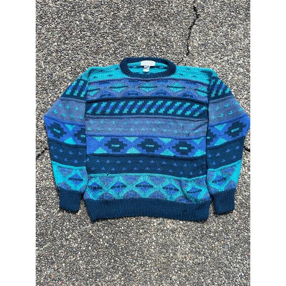 Nomadic traders sheep wool sweater made in Peru Medium retro boho cottage - Picture 1 of 5